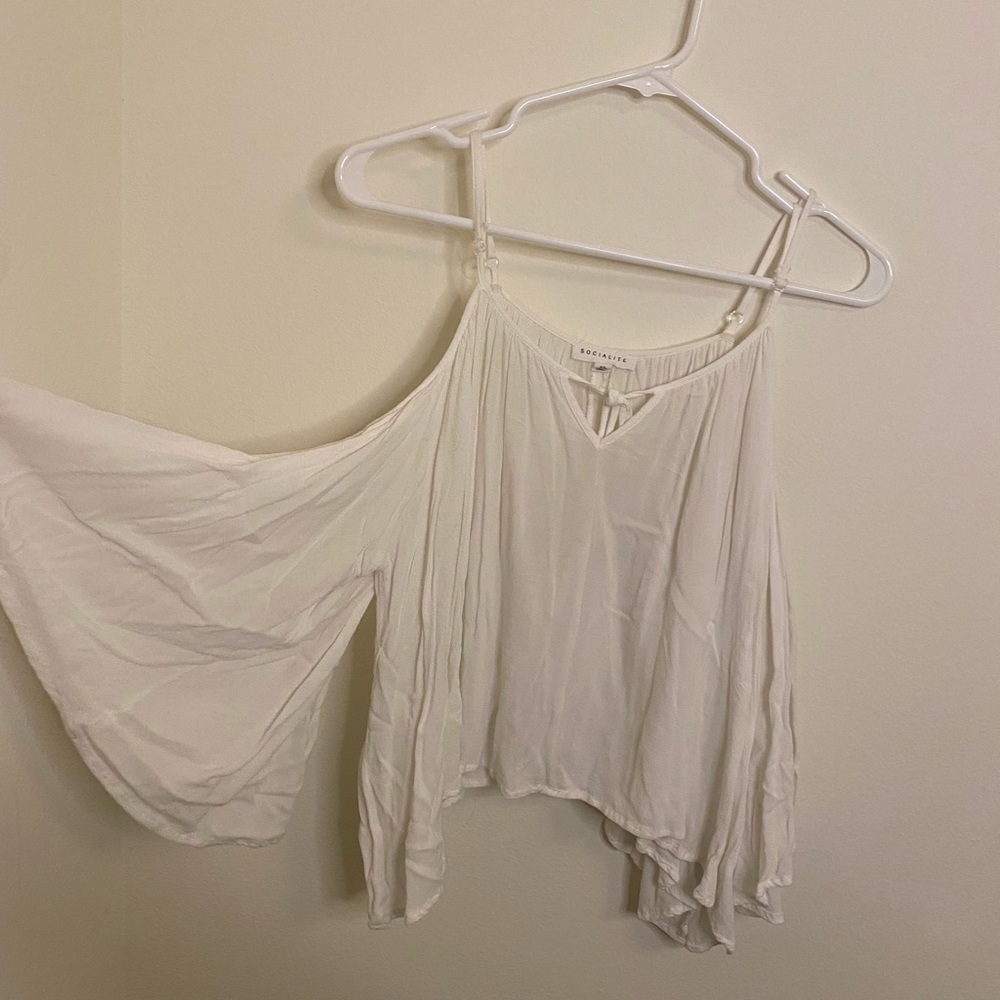 Off the shoulder white blouse